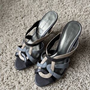 Vintage Predictions Blue Multi-Tone Strappy Heels